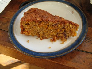 a slice of carrot cake