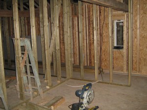 bedroom stud walls