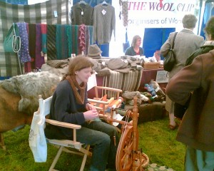 Cecilia Demonstrating spinning at the show